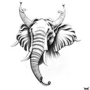 war Elephant head tattoo design idea
