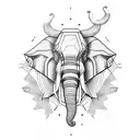 war Elephant head tattoo design idea