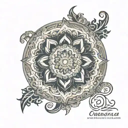 Imagine a tattoo where a mandala forms the center, surrounded by a lotus flower. Above the mandala, the Swayambhunath St tattoo design idea