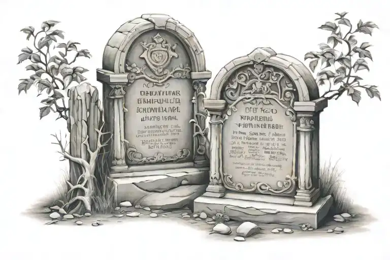 tombstone tattoo design idea