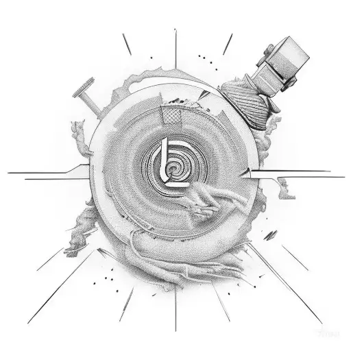 Rap lyrics incorporated into a running track design tattoo design idea