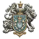family bejarano crest heraldry crown and lions  tattoo design idea