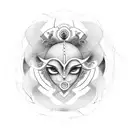 Combining the symbols of Gemini, cloud, the Eye of Horus, the triquetra, and the yin and yang  tattoo design idea