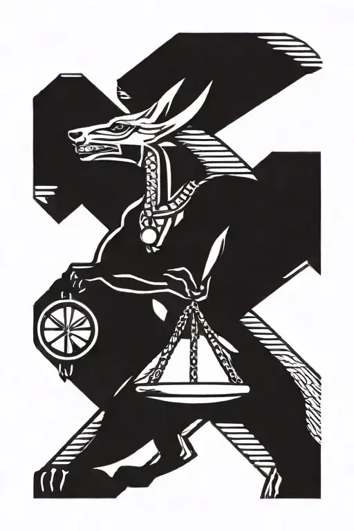 Anubis holding a scale tattoo design idea