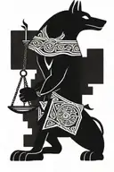 Anubis holding a scale tattoo design idea