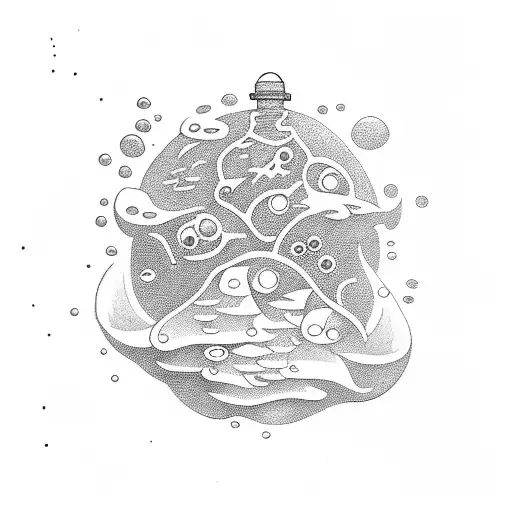 scuba diver holding opened treasure box under water  tattoo design idea