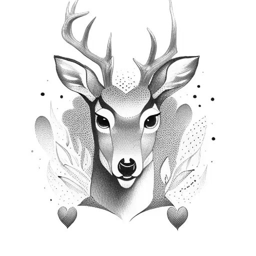 child hood love, her name means a deer tattoo design idea