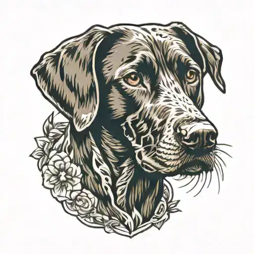 German shorthair pointer dog  tattoo design idea