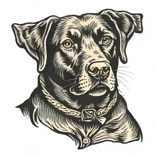 Labrador retriever tattoo design idea