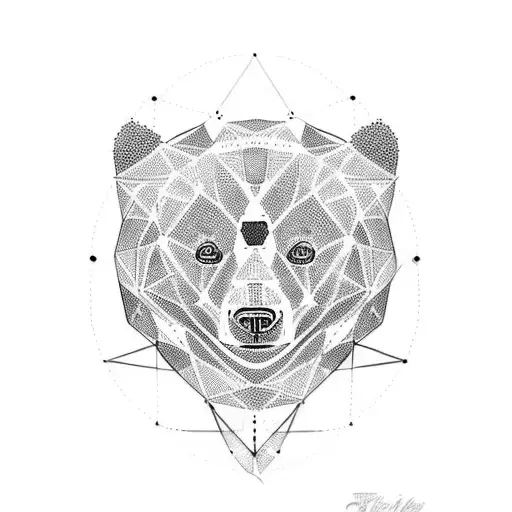 Binary code forming the shape of a bear tattoo design idea