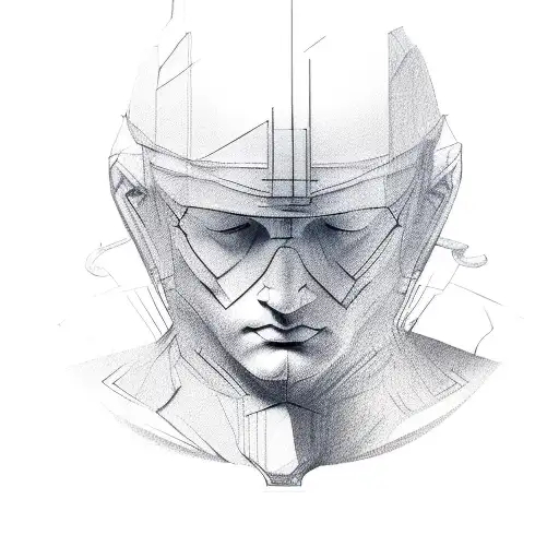 self-made man statue  tattoo design idea