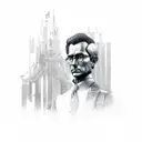 self-made man statue  tattoo design idea