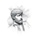 self-made man statue  tattoo design idea