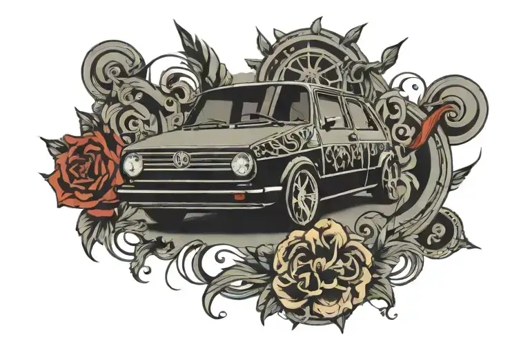 volkswagen-gti tattoo design idea