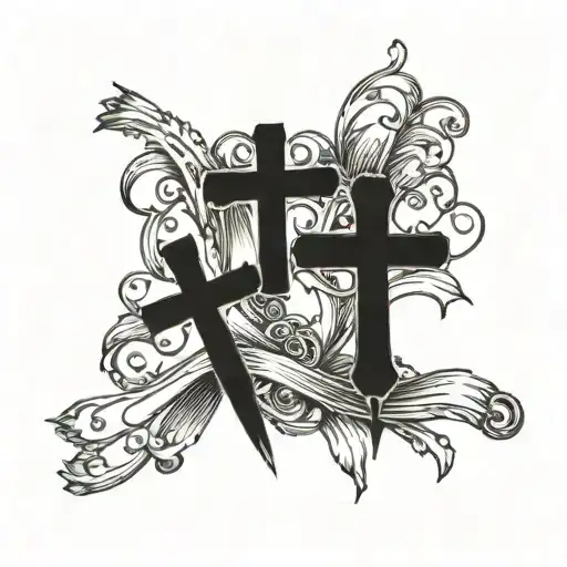 three crosses with John 13:7 verse tattoo tattoo design idea