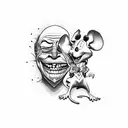 joker and jerry the mouse  tattoo design idea