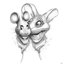 joker and jerry the mouse  tattoo design idea
