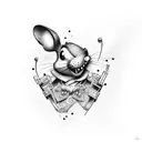 joker and jerry the mouse  tattoo design idea