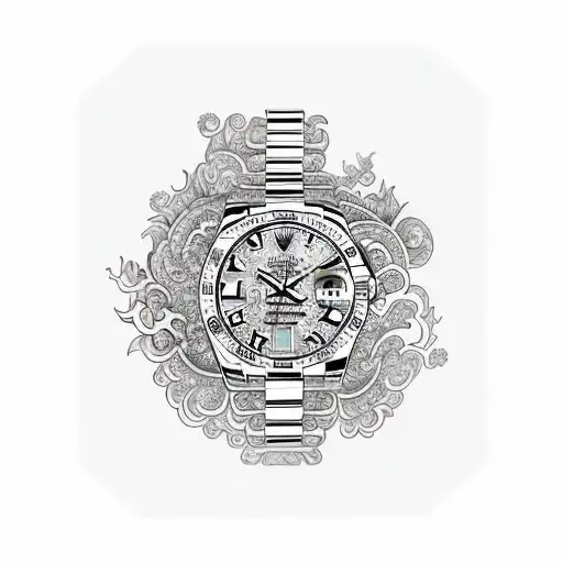 Rolex watch tattoo design idea