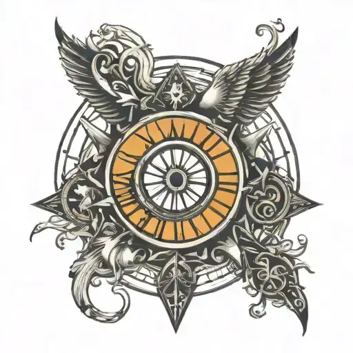 inti sun with 1965 in roman numerals tattoo design idea