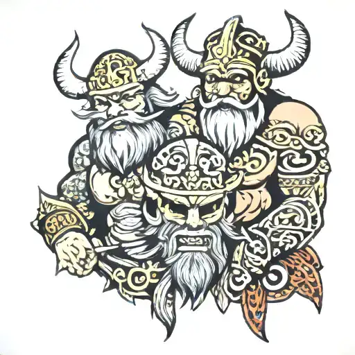 Viking and barong bali tattoo design idea