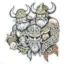 Viking and barong bali tattoo design idea