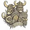 Viking and barong bali tattoo design idea