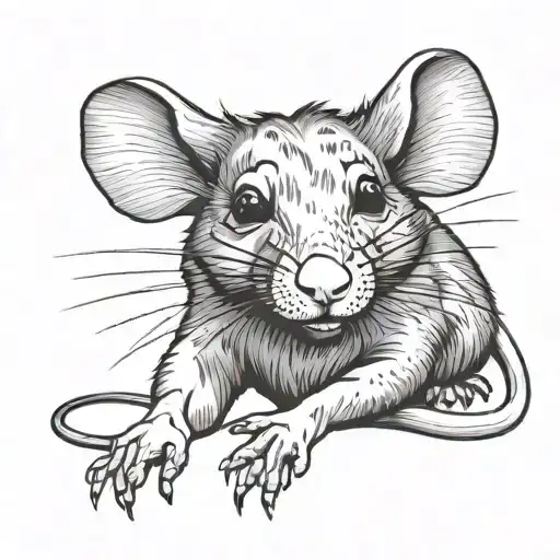 cute rat tattoo design idea