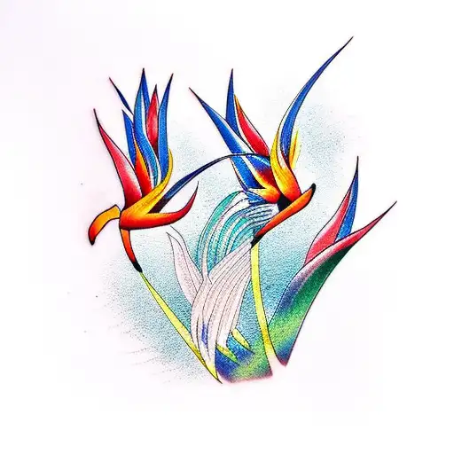 Bird of Paradise bird tattoo design idea