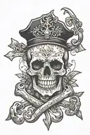 skull and crossbones tattoo design idea