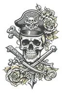 skull and crossbones tattoo design idea