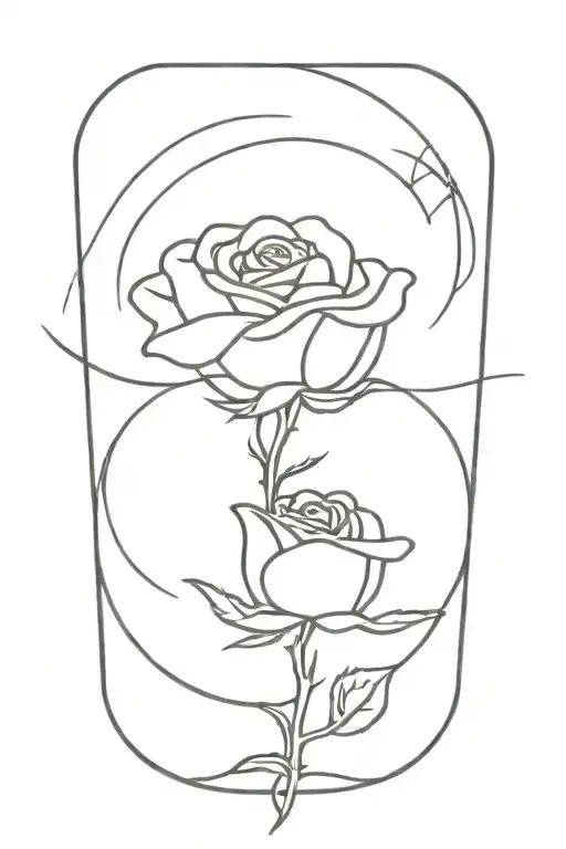 blue rose and moon tattoo tattoo design idea