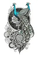 Peacock tattoo design idea