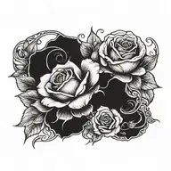 blue rose and moon tattoo tattoo design idea
