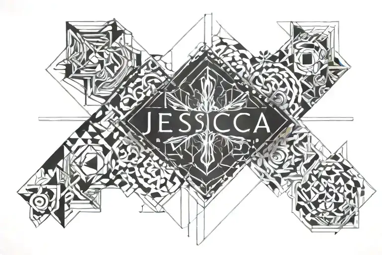 Jessica ruby name written tattoo design idea
