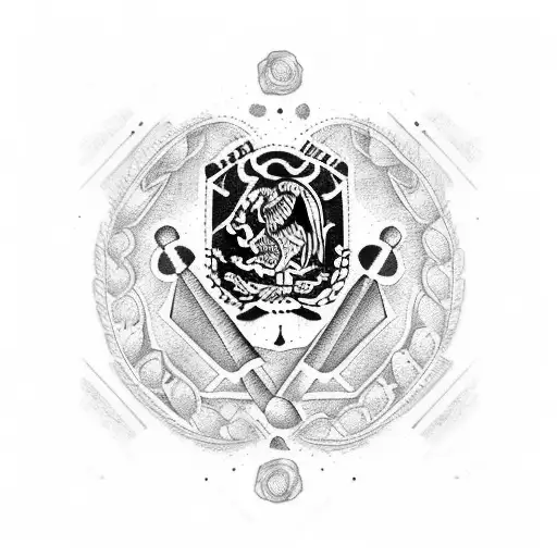 Mexican and Colombian Flag tattoo design idea