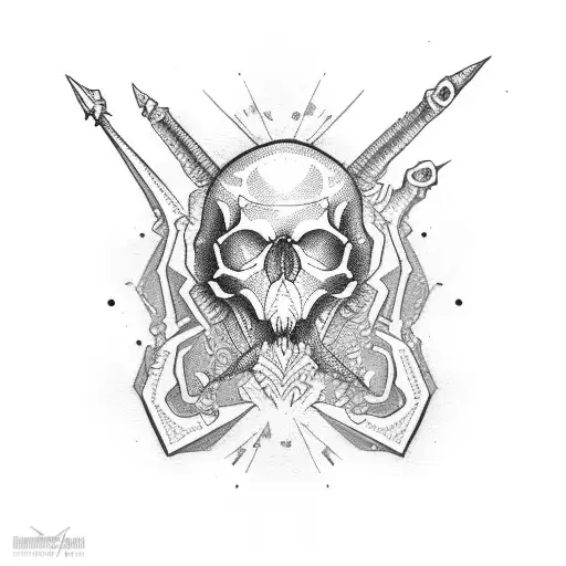Dino Skull tattoo design idea