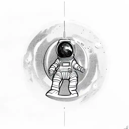 Astronaut holding blackhole tattoo design idea