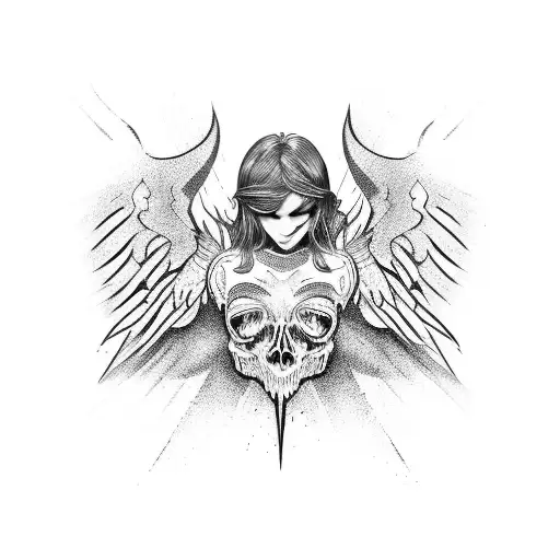 Fallen Angel tattoo design idea