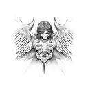 Fallen Angel tattoo design idea