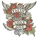 faith hope love pain tattoo design idea