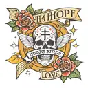 faith hope love pain tattoo design idea