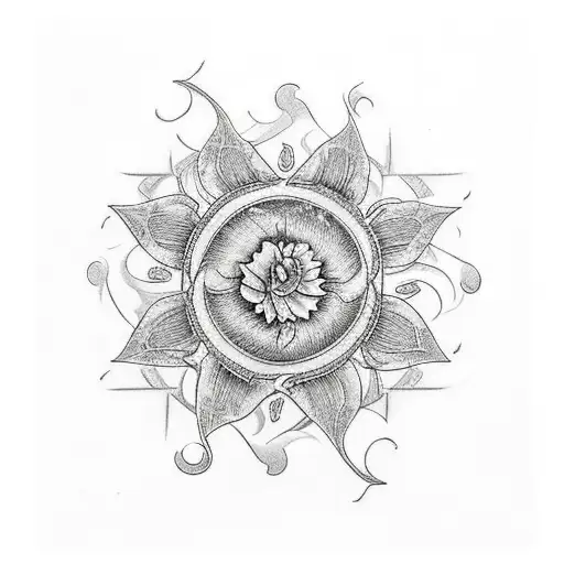 A blood-colored lycoris flower with Roman numerals at the bottom namely 1978 tattoo design idea