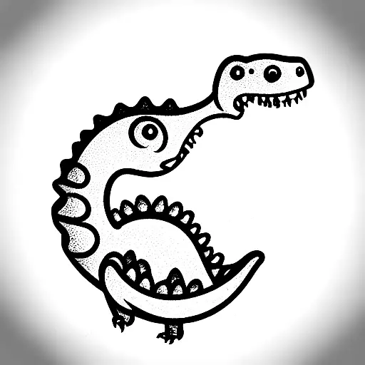 Chibi Dinosaur tattoo design idea