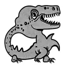 Chibi Dinosaur tattoo design idea