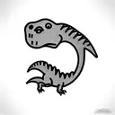 Chibi Dinosaur tattoo design idea