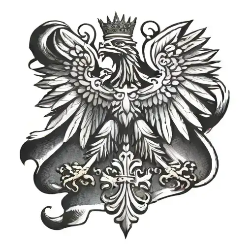 polish eagle flag tattoo design idea