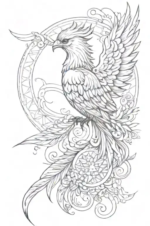 phoenix with a mandala tattoo design idea