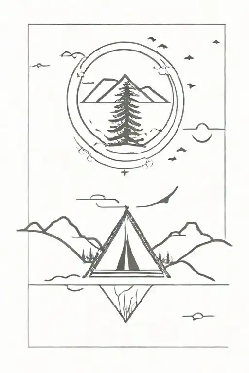 outdoors camp vibe tattoo design idea