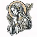 Virgin Mary praying tattoo design idea